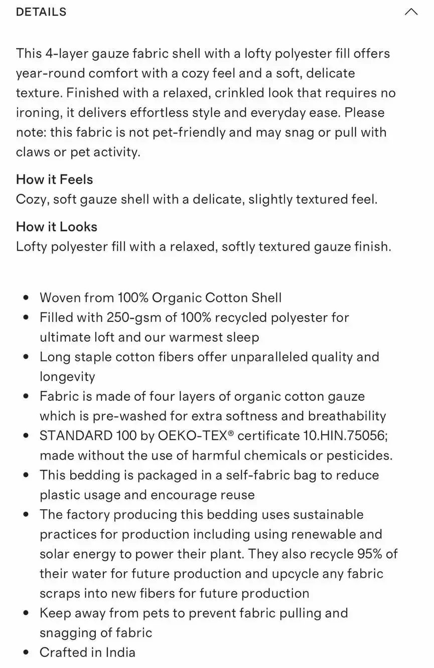 Quince Organic Cotton Gauze Blanket in Terracotta Twin size quilt only new no ta